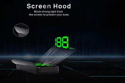 KWHUD Visor Universal de Carro – Conta-quilómetros GPS e Projetor de Velocidade para Para-brisas, USB Plug & Play para Todos os Veículos