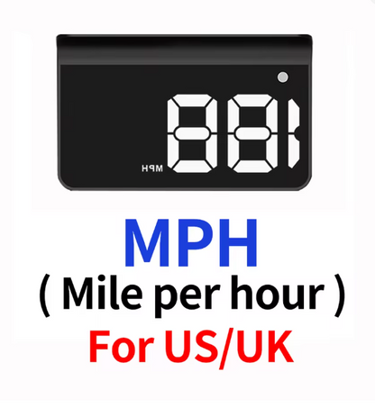 KWHUD Visor Universal de Carro – Conta-quilómetros GPS e Projetor de Velocidade para Para-brisas, USB Plug & Play para Todos os Veículos