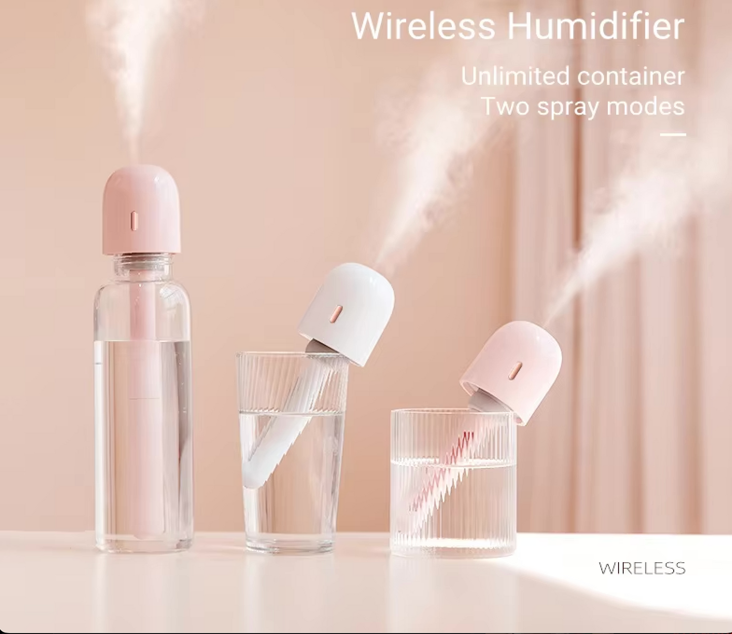Humidificador Portátil Sem Fios para Garrafa – Mini Difusor de Ar Recarregável e Criador de Névoa Fria