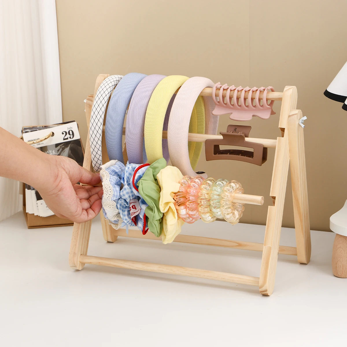 Wooden Hair Accessory Organizer – 3 Tier Accessory Stand – Dawn / Dusk
