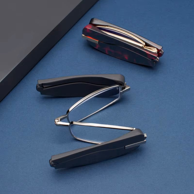Gafas de lectura plegables: lectores de bolsillo portátiles con rotación de 360° y luz azul anti-azul para hombres y mujeres – Compactas y cómodas de alta definición