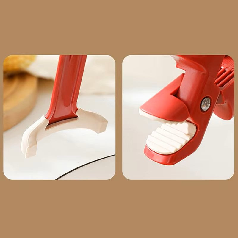 Pinza para platos calientes, pinza para tazones antiquemaduras 2 en 1, pinzas resistentes al calor