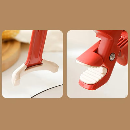 Pinza para platos calientes, pinza para tazones antiquemaduras 2 en 1, pinzas resistentes al calor