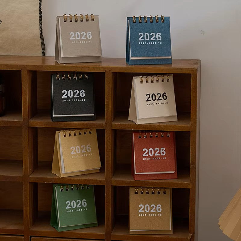 Calendario de escritorio mini sencillo 2026 – Calendario de mesa de pie compacto