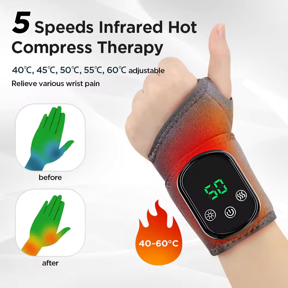 2-in-1 Heated Vibration Wrist Massager