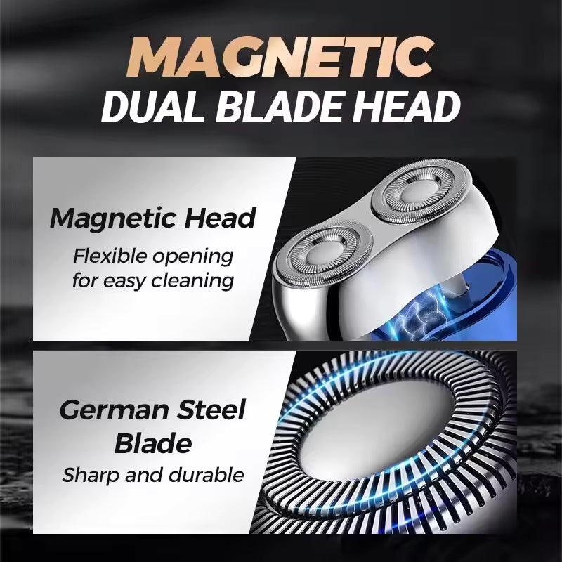 Mini Magnetic Double-Head Electric Shaver
