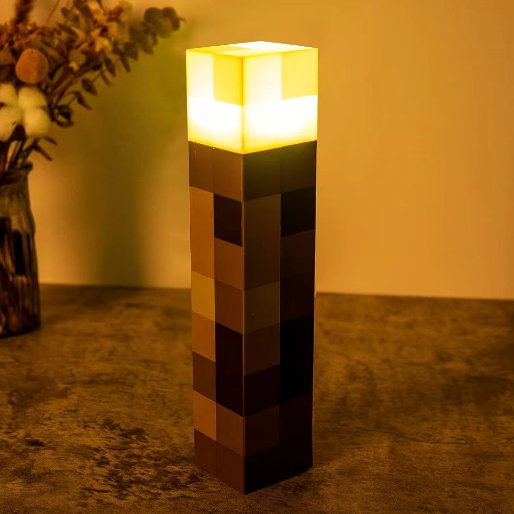 Antorcha LED que cambia de color inspirada en Minecraft – Luz nocturna recargable por USB para montar en la pared