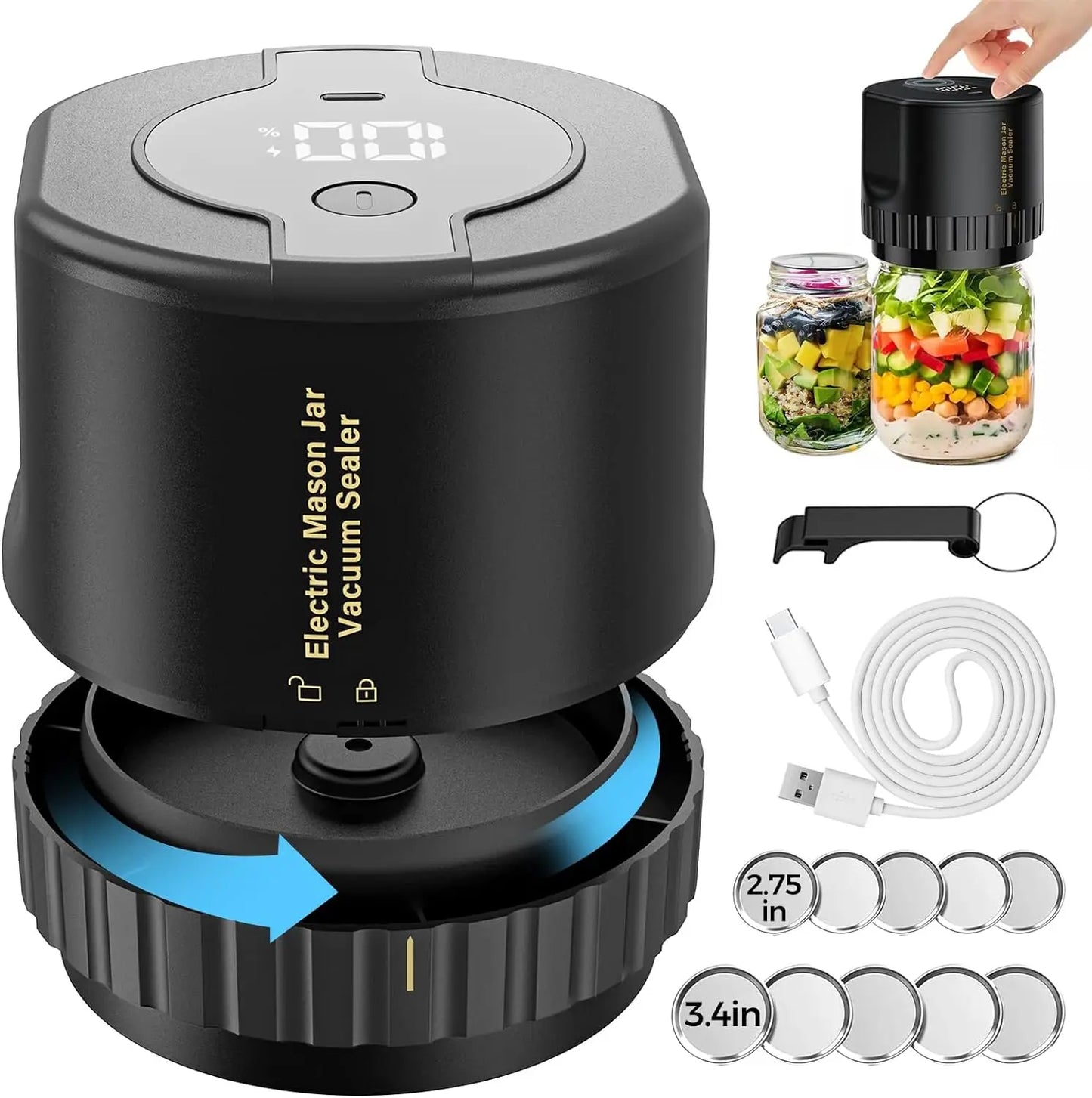 Electric Jar Vacuum Sealer Kit