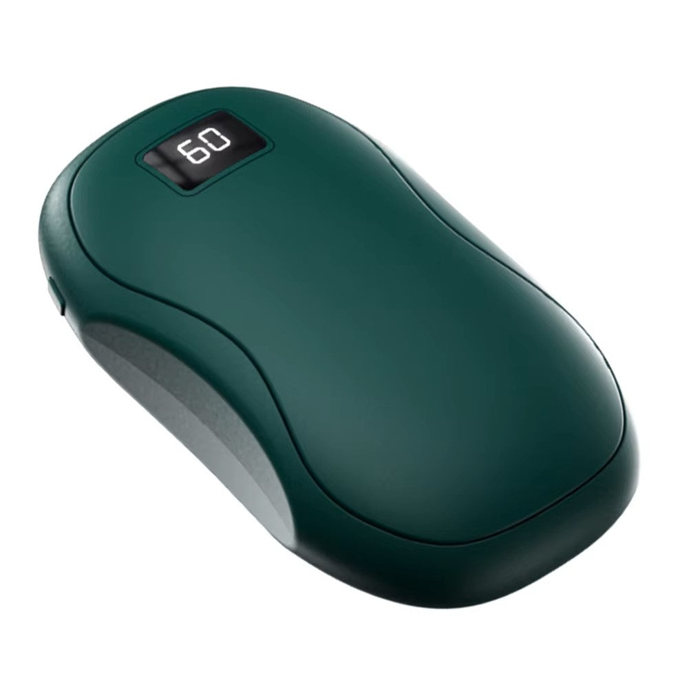 Aquecedor de Mãos Portátil 2 em 1 e Power Bank de 3500mAh – Aquecimento Ajustável de 3 Níveis, Ecrã Digital, Proteção Contra Sobre-aquecimento – Aquecedor de Bolso Compacto para Atividades ao Ar Livre