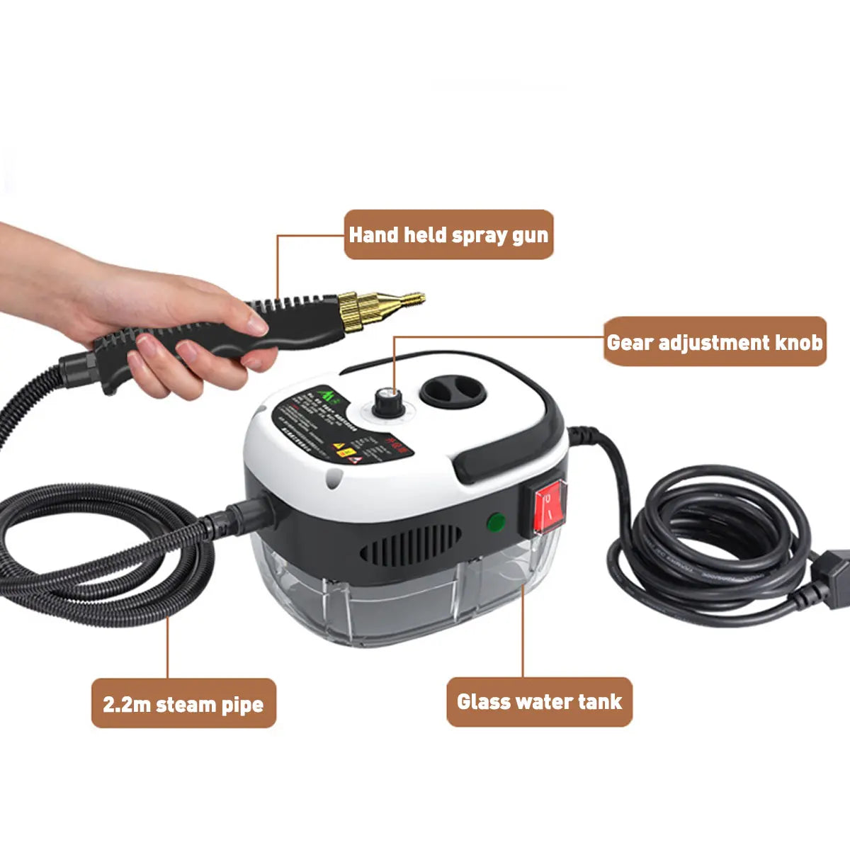 Limpiador de vapor de mano – Herramienta de limpieza multiusos