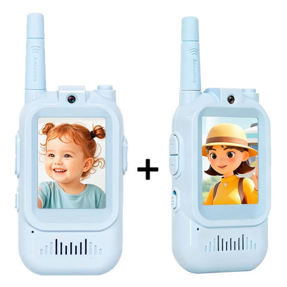 Conjunto de Walkie-Talkies para Crianças – Pack de 2 Rádios Recarregáveis de Longo Alcance com Ecrã de Vídeo para Crianças