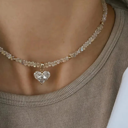 Collar de circonitas Corazón de Cristal