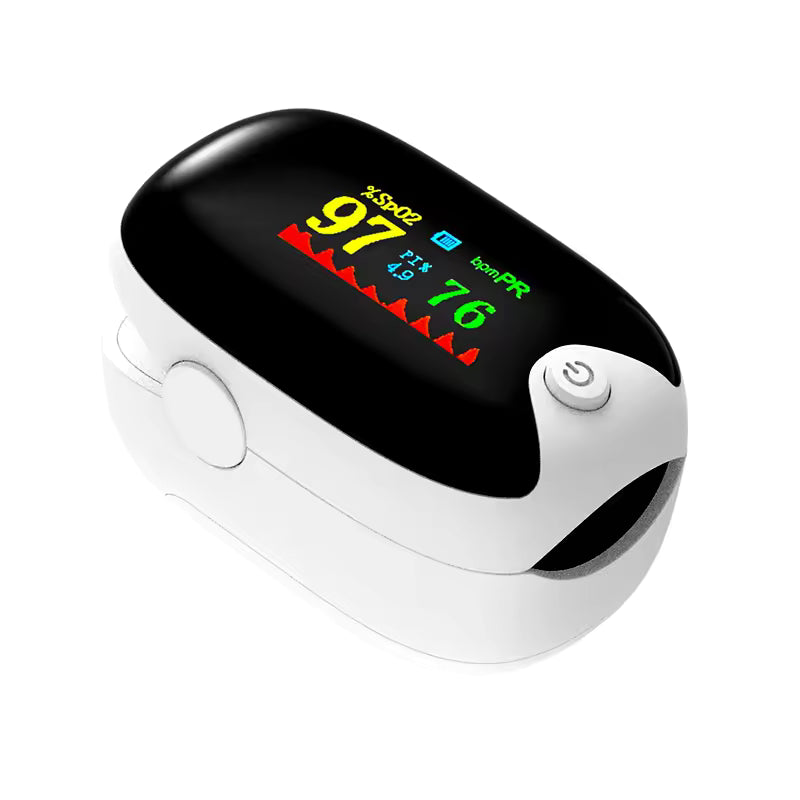 Oxímetro de Pulso de Dedo - Monitor de Saturação de Oxigénio e Frequência Cardíaca