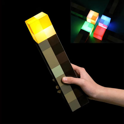Antorcha LED que cambia de color inspirada en Minecraft – Luz nocturna recargable por USB para montar en la pared