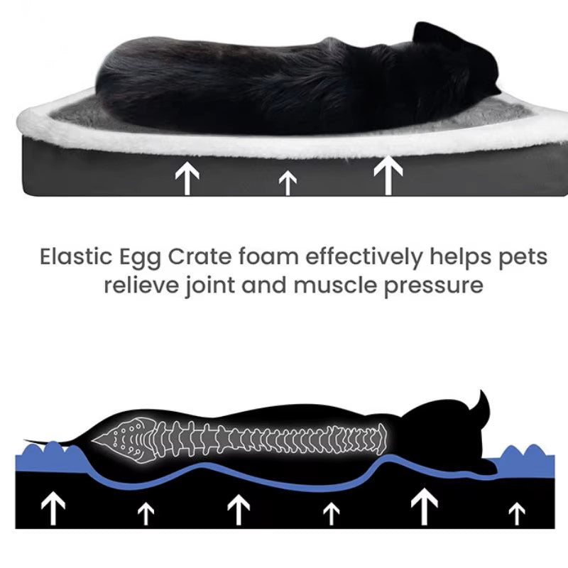 Alfombrilla Lavable para Cama de Perro de Peluche – Funda Extraíble con Cremallera, Cojín Ortopédico Elástico para Dormir para Gatos y Perros – Pequeño/Mediano
