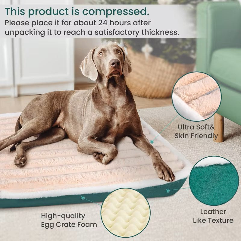 Alfombrilla Lavable para Cama de Perro de Peluche – Funda Extraíble con Cremallera, Cojín Ortopédico Elástico para Dormir para Gatos y Perros – Pequeño/Mediano