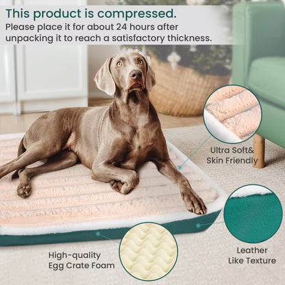 Alfombrilla Lavable para Cama de Perro de Peluche – Funda Extraíble con Cremallera, Cojín Ortopédico Elástico para Dormir para Gatos y Perros – Pequeño/Mediano