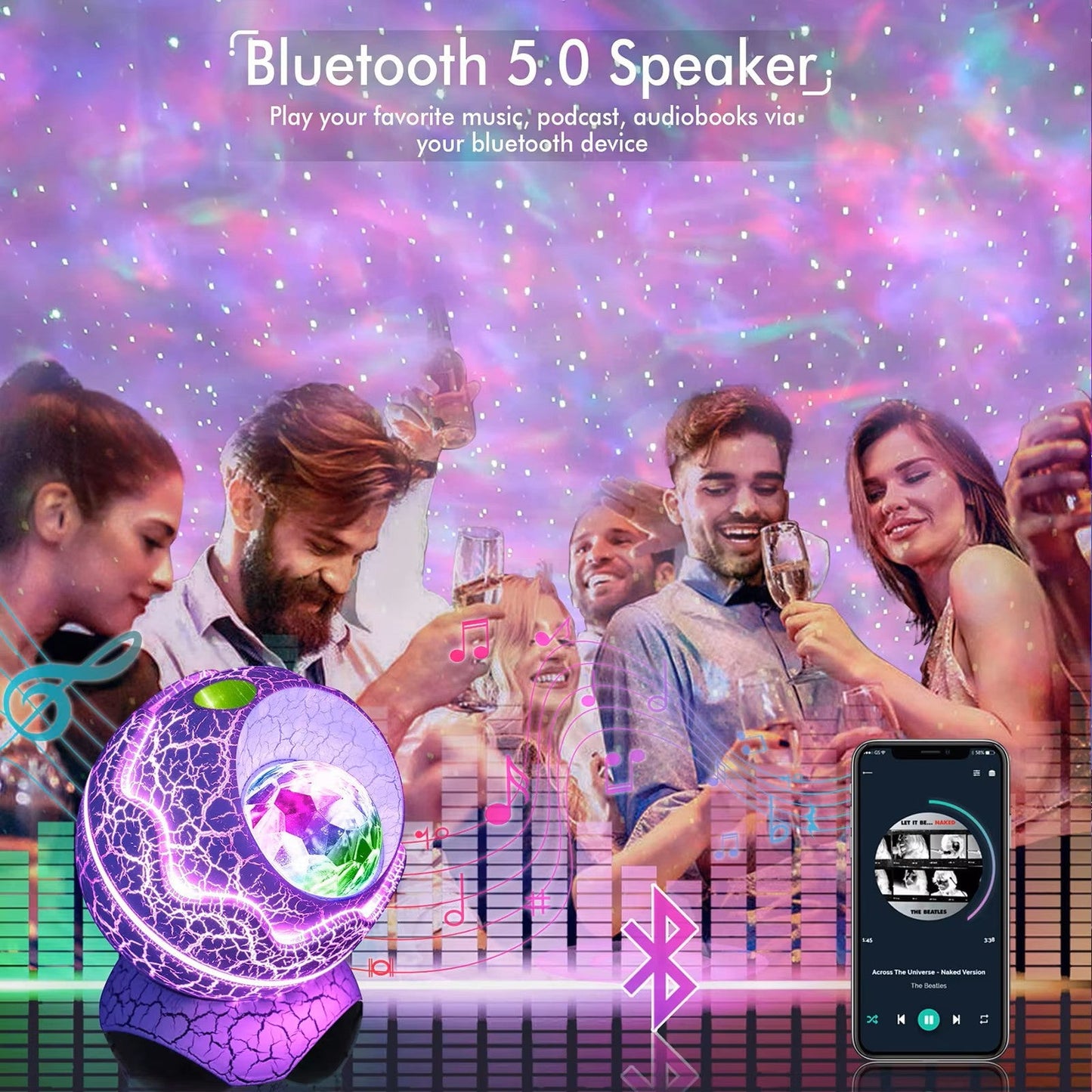 Projetor Galaxy Inteligente Lâmpada Ovo de Dinossauro