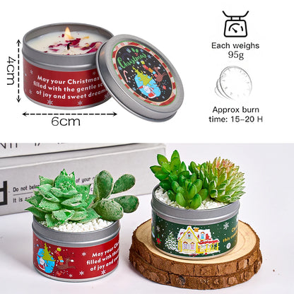 Juego de regalo de velas aromáticas navideñas – Paquete de 6 de aromaterapia festiva
