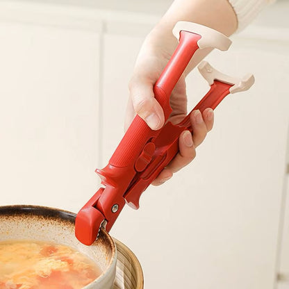 Pinza para platos calientes, pinza para tazones antiquemaduras 2 en 1, pinzas resistentes al calor