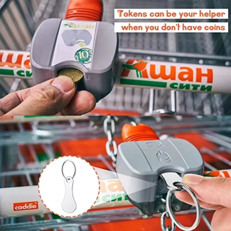 Premium Stainless Steel Shopping Cart Token Keychain