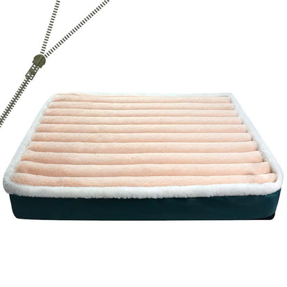 Alfombrilla Lavable para Cama de Perro de Peluche – Funda Extraíble con Cremallera, Cojín Ortopédico Elástico para Dormir para Gatos y Perros – Pequeño/Mediano