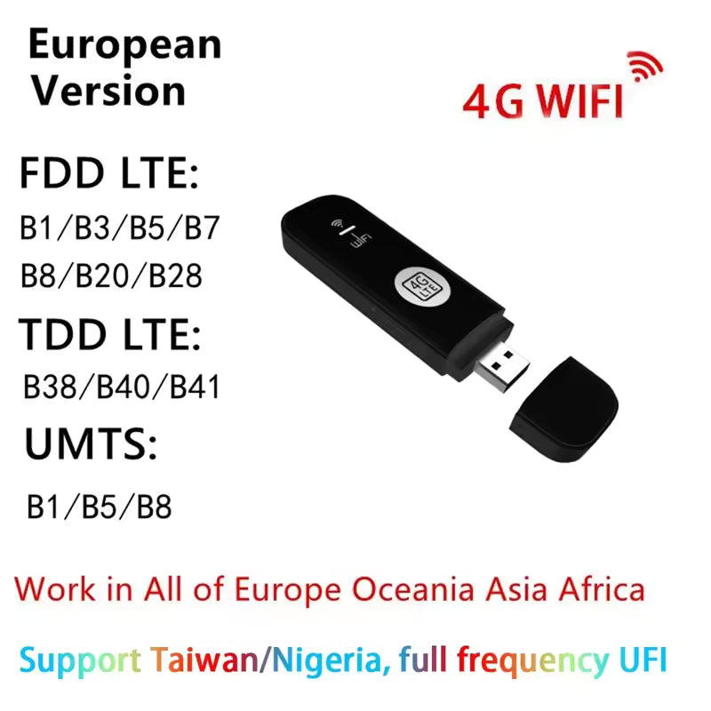 USB Wi-Fi Modem and Router - Portable 4G LTE Internet