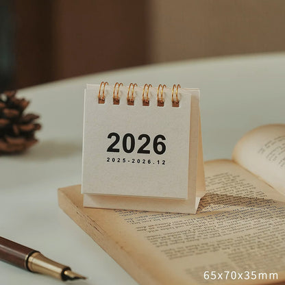 Calendario de escritorio mini sencillo 2026 – Calendario de mesa de pie compacto