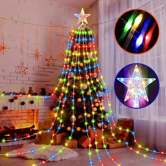 Solar LED Star String Lights – 8-Mode Christmas Fairy Lights for Indoor & Outdoor