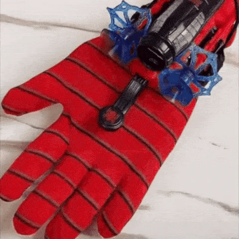 LED Flying Web-Shooter Toy for Kids with Interactive Wall Launcher