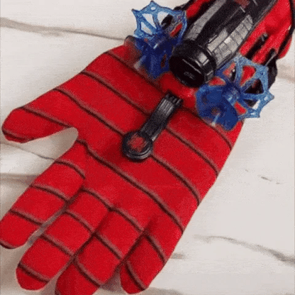 LED Flying Web-Shooter Toy for Kids with Interactive Wall Launcher