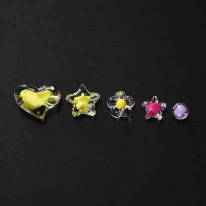 Acrylic Beads Kit 174pcs – Heart, Flower & Round Spacer Loose Beads for Bracelet & Keychain Jewelry Making Crafts