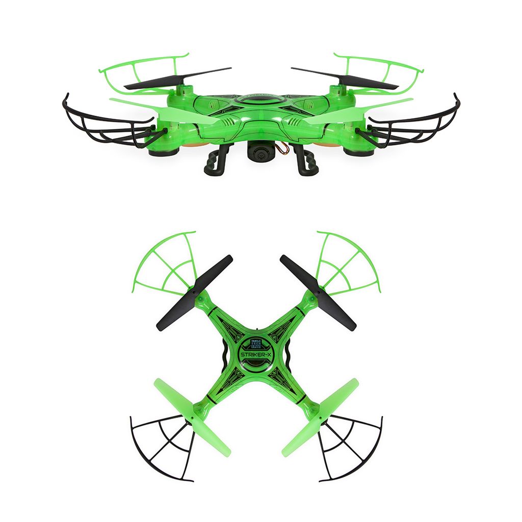 Drone Câmara HD Striker-X Glow-in-the-Dark – Quadcoptero RC 2.4GHz com Vídeo HD e Luzes para Voo Noturno