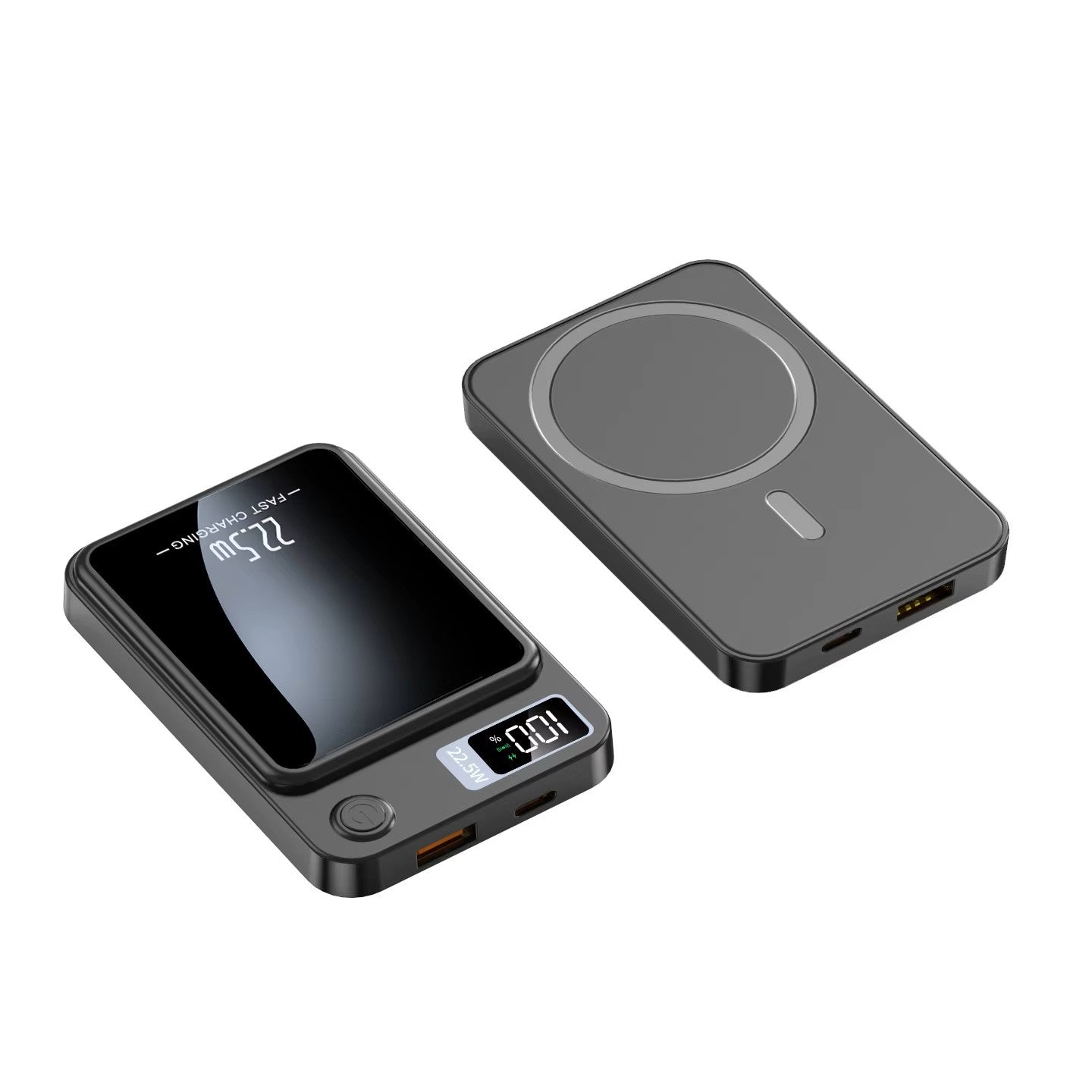 Batería externa magnética inalámbrica de 22,5 W – Cargador portátil ultradelgado de carga rápida – Batería externa compacta para viajes para iPhone, Android y Huawei