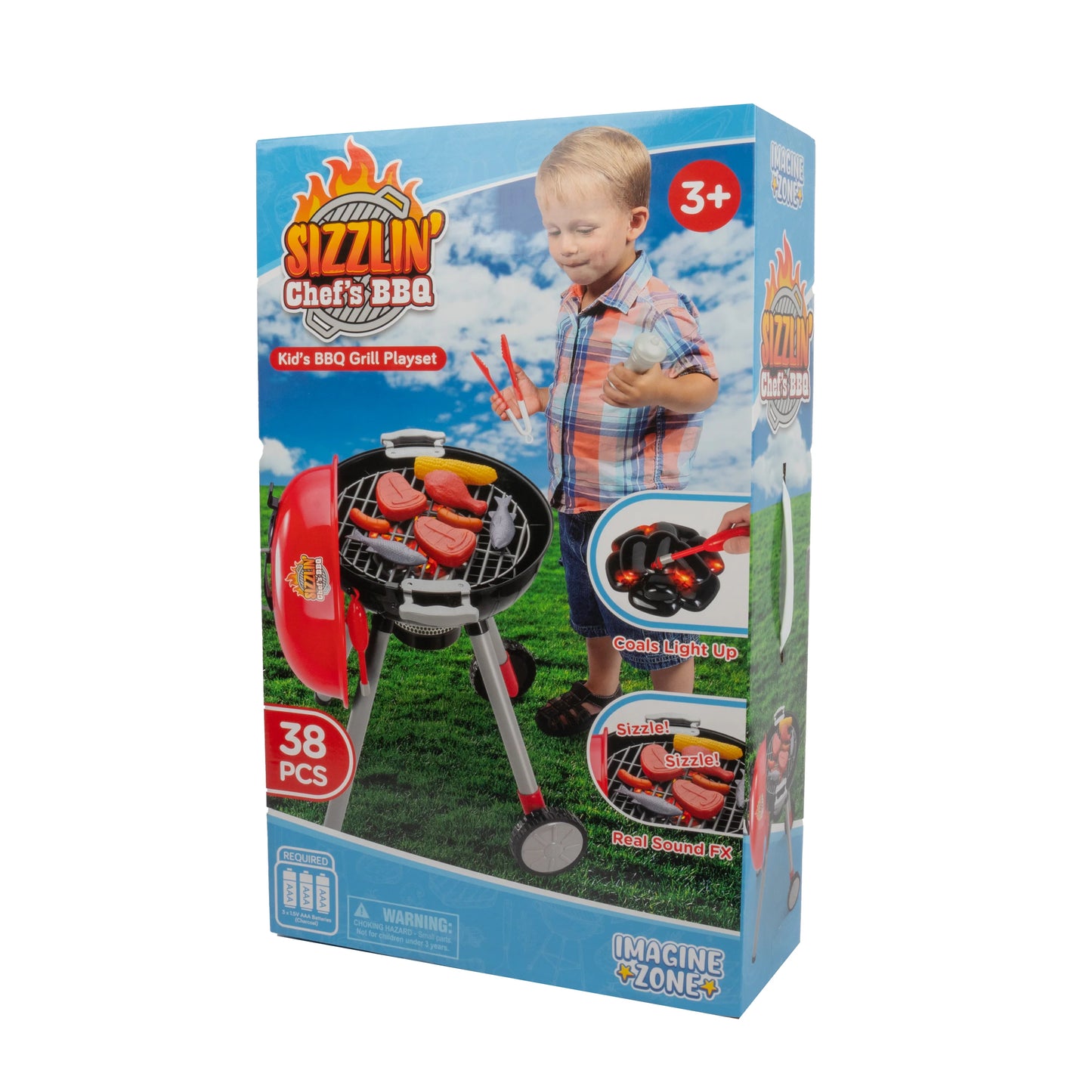 Sizzling Chef's Conjunto Churrasco – Kit de Grelhador e Cozinha de 38 Peças para Crianças