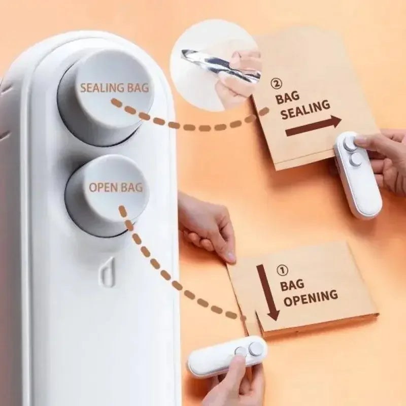 Mini Sellador de Calor Portátil Sellador Recargable para Bolsas de Al Alimentos