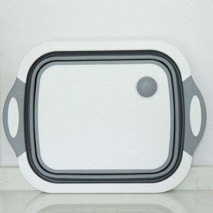 Multi-Function Silicone Cutting Board Wash Basin with Built-In Colander – Portable Dish Tub for Travel & Outdoor Use