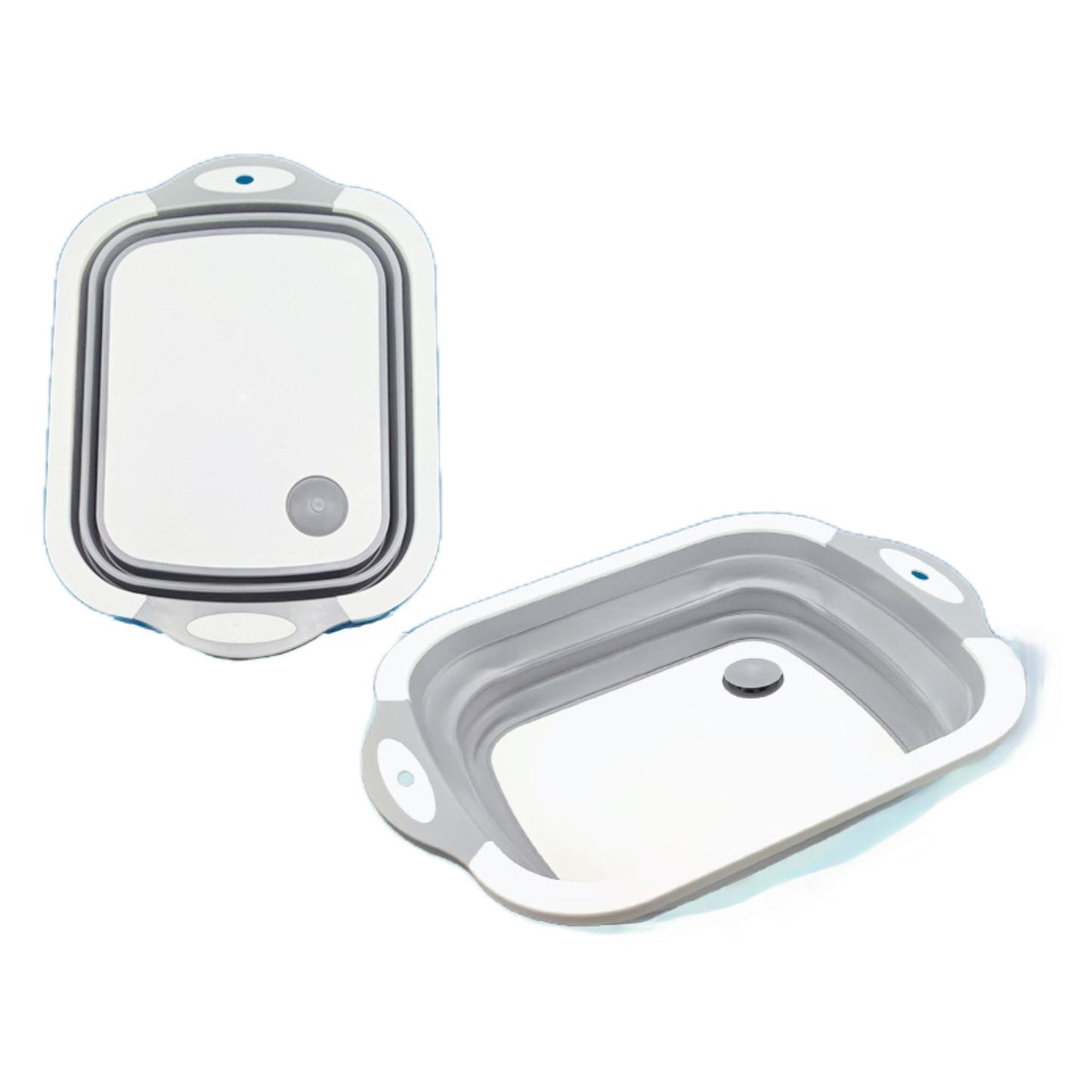 Multi-Function Silicone Cutting Board Wash Basin with Built-In Colander – Portable Dish Tub for Travel & Outdoor Use
