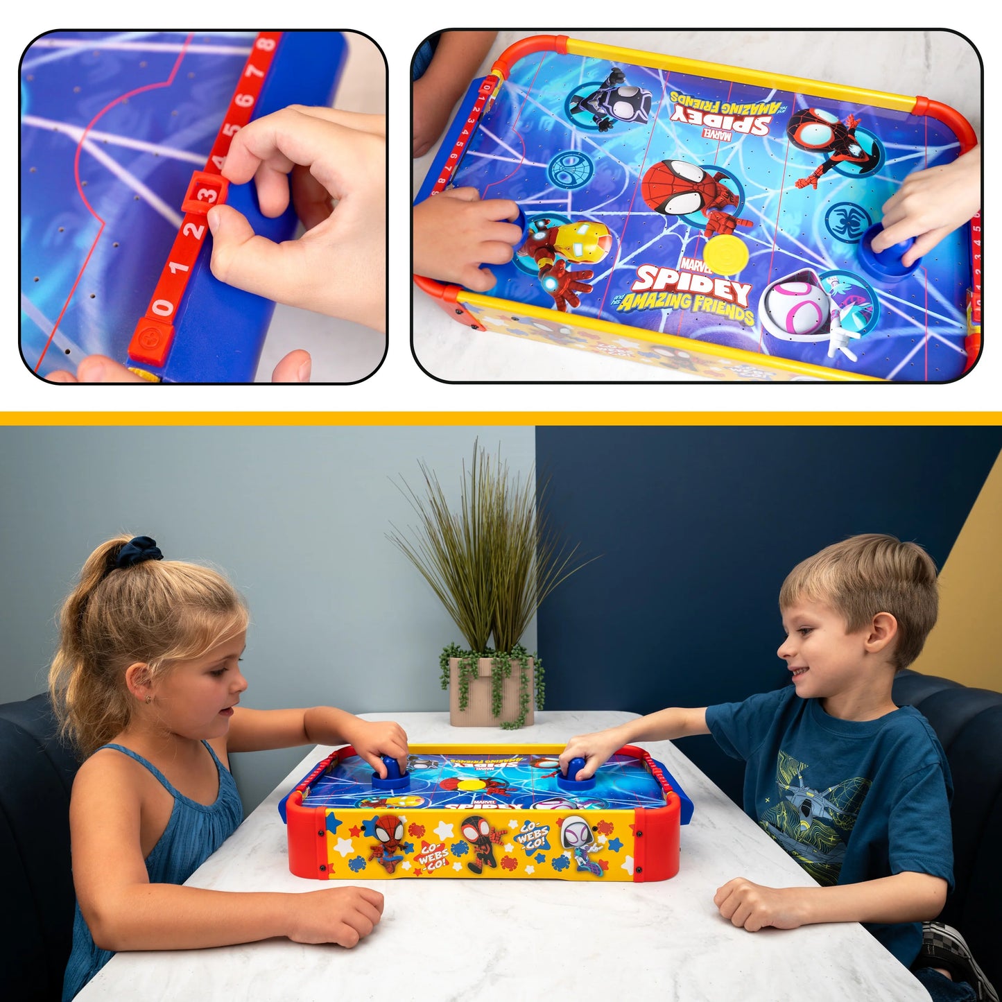 Mesa de hockey de aire electrónica de madera de Spidey y sus sorprendentes amigos