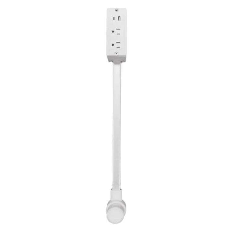 Extensor de Tomada de Parede Retrátil com 2 Saídas e Carregamento Rápido USB e Tipo-C