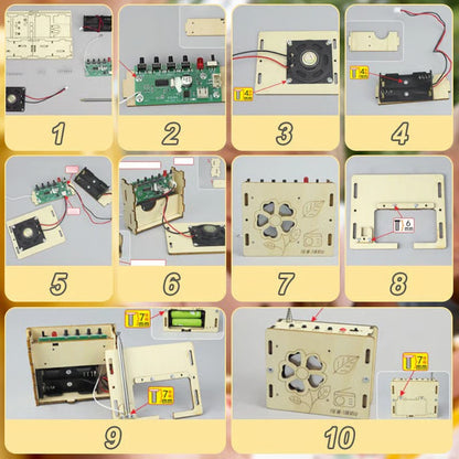 Kit Mini Rádio DIY Educacional para Crianças - Conjunto de Construção para Experiências Científicas STEM