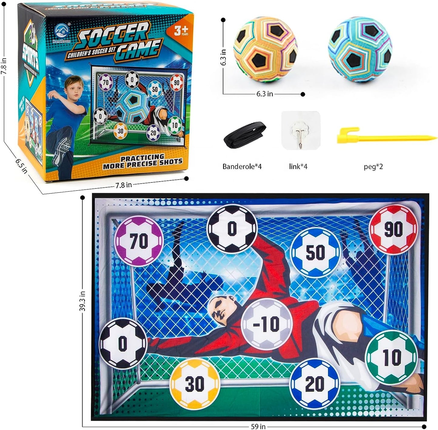 Juego de portería de fútbol para niños para jugar en interiores y exteriores