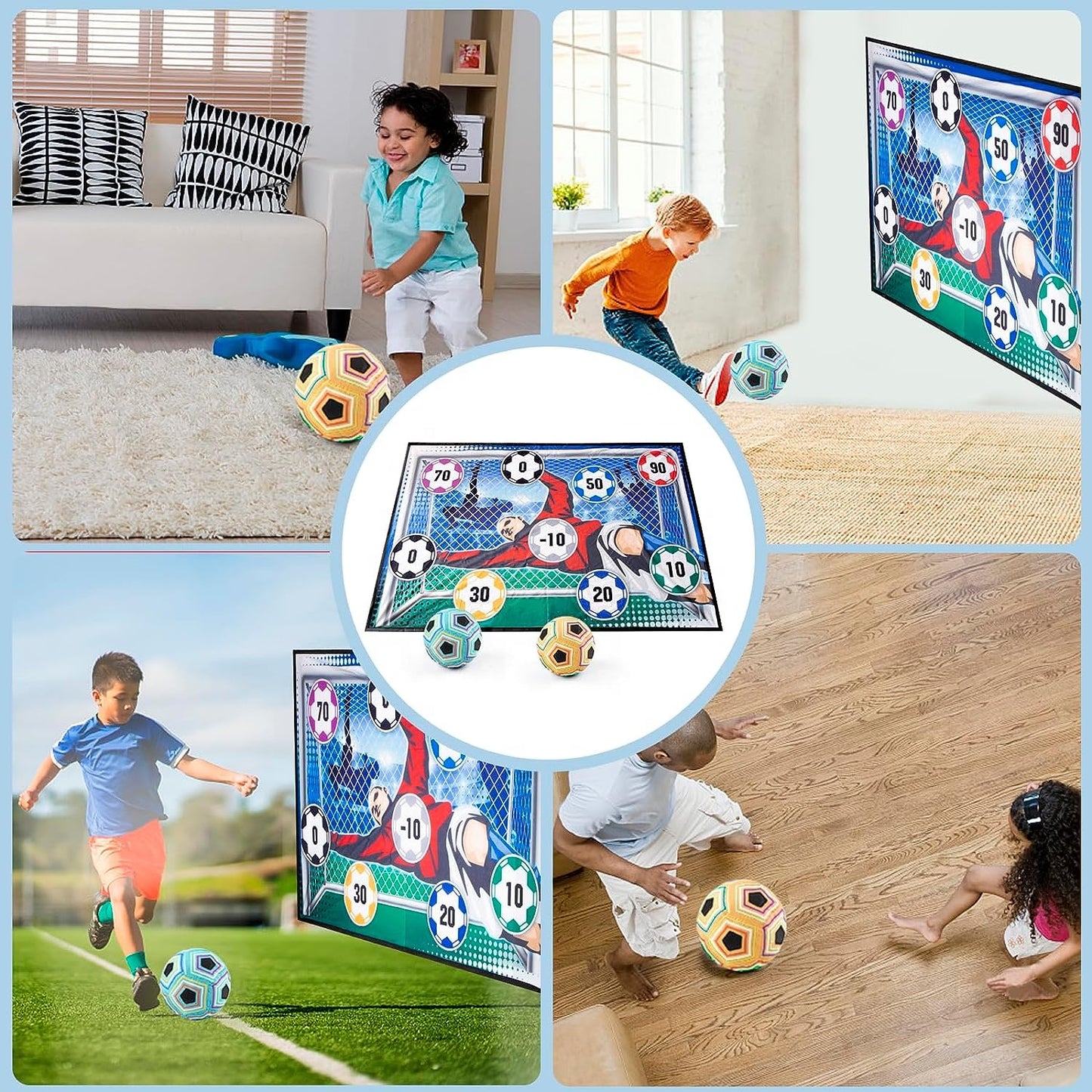 Juego de portería de fútbol para niños para jugar en interiores y exteriores