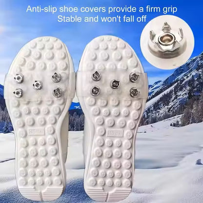 Crampones Antideslizantes de 5 Puntas – Agarre Universal para Hielo y Nieve en Senderismo, Caminatas y Pesca