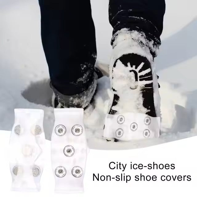 Crampones Antideslizantes de 5 Puntas – Agarre Universal para Hielo y Nieve en Senderismo, Caminatas y Pesca