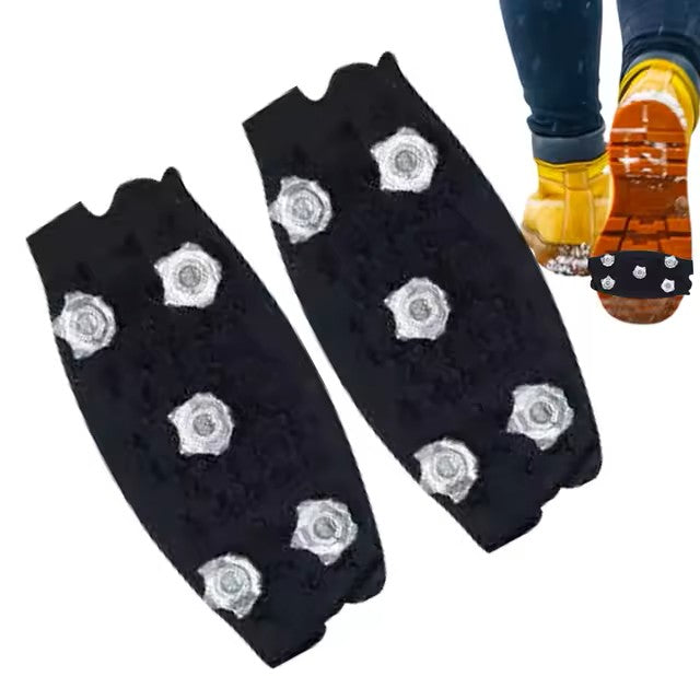 Crampones Antideslizantes de 5 Puntas – Agarre Universal para Hielo y Nieve en Senderismo, Caminatas y Pesca
