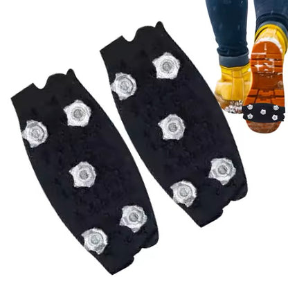 Crampones Antideslizantes de 5 Puntas – Agarre Universal para Hielo y Nieve en Senderismo, Caminatas y Pesca