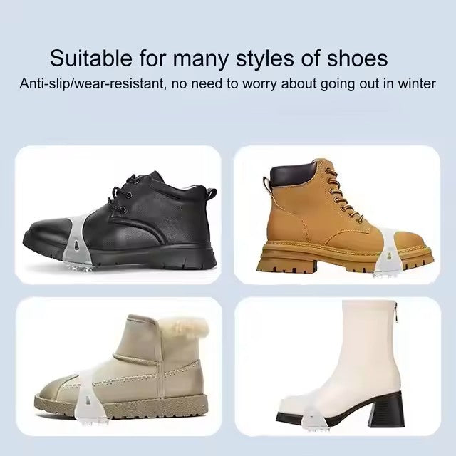 Crampones Antideslizantes de 5 Puntas – Agarre Universal para Hielo y Nieve en Senderismo, Caminatas y Pesca