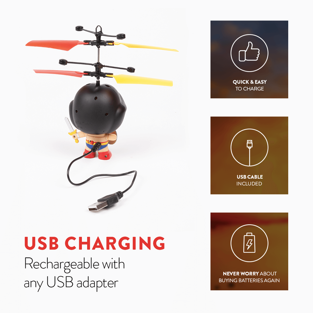 DC Superheroes 3.5" UFO Helicopter Series – Motion Sensor Flying Figures