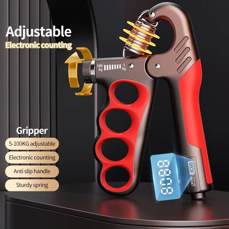 Adjustable Hand Grip Strengthener. Portable Resistance Forearm Trainer & Finger Exerciser for Athletes, Musicians & Rehab